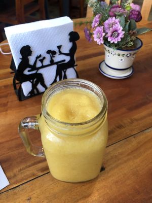 Mango ginger smoothie  at Cafe Del Professor Pitagoras in Merida