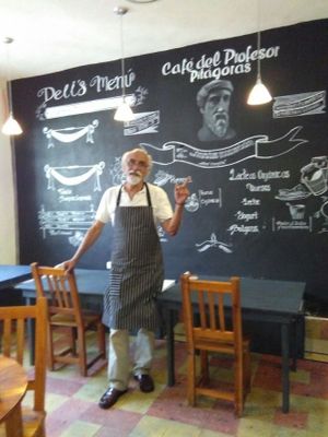 Don Renato at Cafe Del Professor Pitagoras in Merida