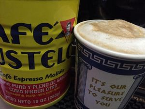 Delicious Café con Leche at Juicy Lucy Juice Bar in New York City