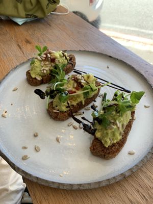 Avo on toast is DELISH! at Scheckter's Raw in Cape Town