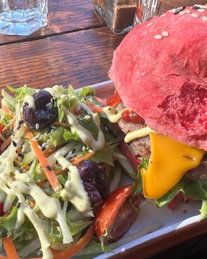 House burger!  at Scheckter's Raw in Cape Town