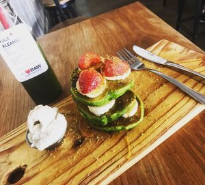 Amazing matcha pancakes at Scheckter's Raw in Cape Town