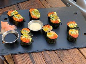 Vegan sushi, with no rice at Scheckter's Raw in Cape Town