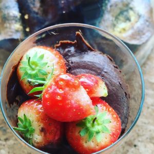 Vegan chocolate mousse  at Vegan Express in South West London