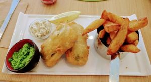 Tofu fish and chips at Vegan Express in South West London