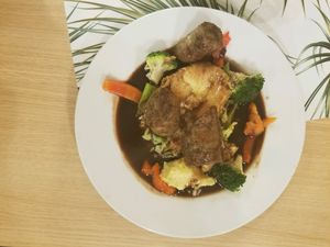 sliced black-eyed bean loaf at Vegan Express in South West London