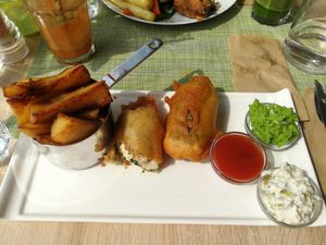 Tofish and chips at Vegan Express in South West London