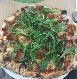 Vegan pizza at Vegan Express in South West London