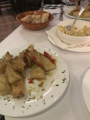 Potato side and hummus at Del Griego in Guatemala City