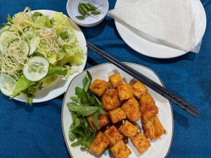 Tofu in Tomato Sauce at Viet Chay Sala in Quang Ngai