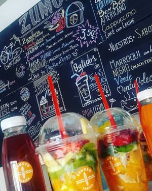 Fresh fruits salad and juices! at Zumoso Bar in Tarifa