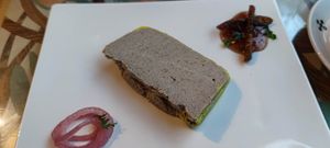 Entre. Fake liver spread. Faux grass. Very good. at Café Vert in Lyon