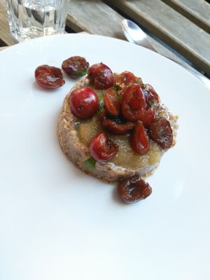 Amazing cherry pie, yummy! at Café Vert in Lyon