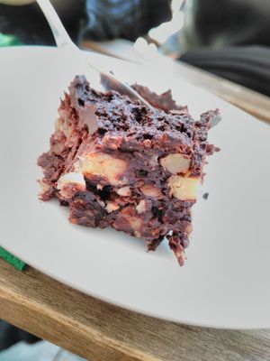 This raw chocolate brownie was to die for... at Café Vert in Lyon