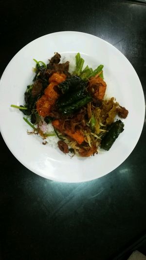 tofu/ seitan well prepared as substitutes for meat at Thanh Tam 2 in Qui Nhon