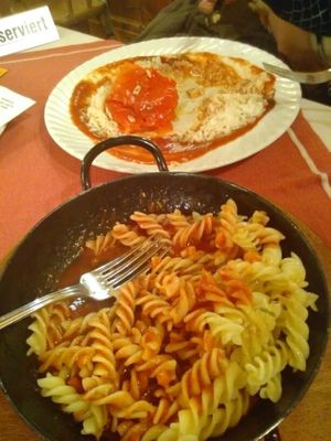 the two vegan dishes on the menu (after starting to eat) at Brauerei-Gasthof Hotel Post  in Nesselwang