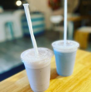 Purple Haze Latte and Blue Dream Latte   at Pure Ktchn in New York City