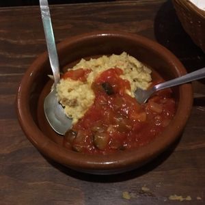 pisto y hummus at Label Bar in Madrid