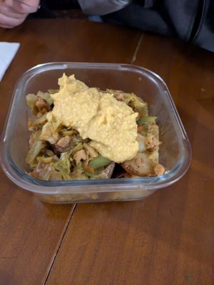 Leeks, soy, pumpkin at Label Bar in Madrid