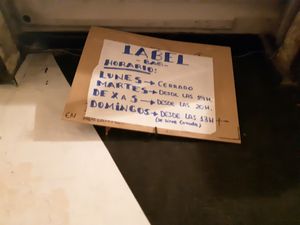 Opening times / just approximate at Label Bar in Madrid