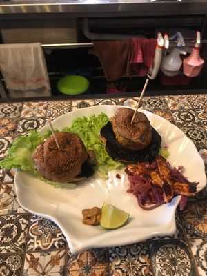 Uninspiring naked burger  at Wholey Wonder in Penang