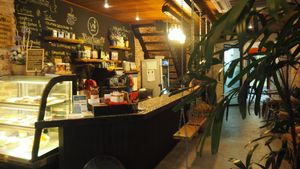 Cute wing Seating by the counter at Wholey Wonder in Penang