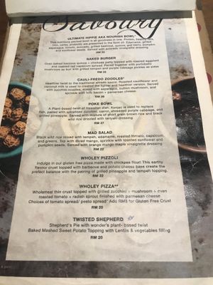 Menu - April 2019 at Wholey Wonder in Penang