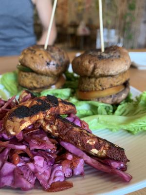 portobello bun sliders (vegan/gluten-free) at Wholey Wonder in Penang