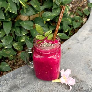 Tropical smoothie is perfect for a sunny day. at Wholey Wonder in Penang