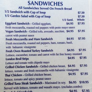 sandwiches at Ocean Cafe in Long Branch