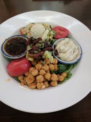 Mediterranean bowl at Plant Food Supper Club in Idyllwild