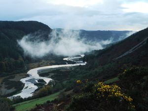 Above the house at Penrhiw Vegetarian Bed & Breakfast in Llanafan
