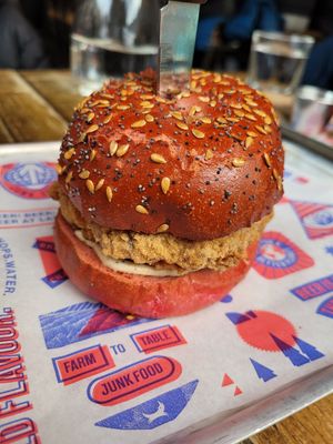Veg Chicken burger at BrewDog in Aberdeen
