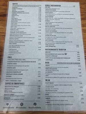 Menu at ROOS Taste and Smile in Leiden