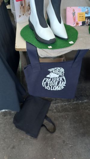 vsf 2024: "dear animals, i'm sorry it took me so long" bag @hoi at BE Vegan in Ghent