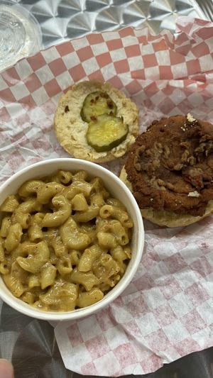 Nashville hot biscuit & Mac n cheese  at The Southern V in Nashville