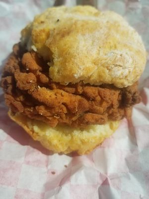 Spicy chkn biscuit at The Southern V in Nashville
