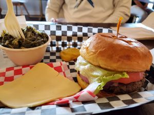impossible burger and turnip greens at The Southern V in Nashville