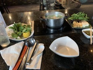 Shaun Shaun setup for one at Splendid Shabu in Pooler