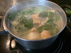 Cooking my own dinner at Splendid Shabu in Pooler