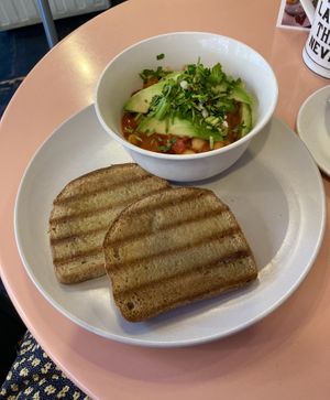 GF Smokey Beans & Avo  at Nibble Cafe in Manchester