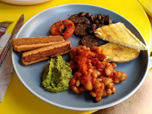 Vegan breakfast at Nibble Cafe in Manchester