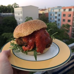 ‘Chicken’ burger  at Lia's Kitchen in Berlin