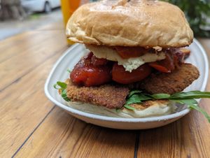 "Chicken" burger at Lia's Kitchen in Berlin