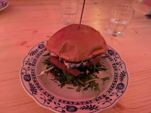 The blue cheese chicken burger at Lia's Kitchen in Berlin