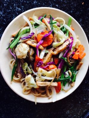 Stir fried noodles  at September Vegetarian in Phu Quoc