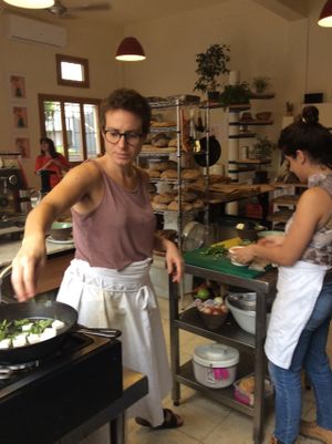 Kitchen action at Tusk! at Tusk Bakery and Cafe in Beirut