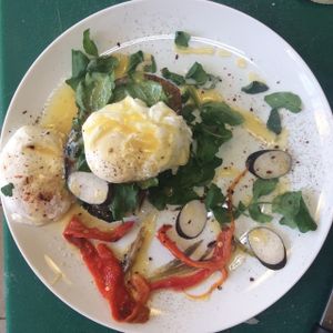 Eggs Benedict  at Tusk Bakery and Cafe in Beirut