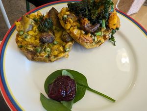 Corn fritters at Town Mouse in Pukekohe