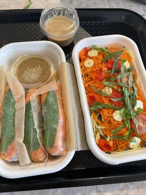 Fresh rolls and raw pad Thai  at Eat Drink Raw in Karrinyup